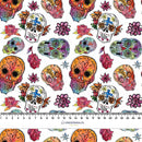 LEBKY vz. 3 / bílý (DIA DE LOS MUERTOS) - Hydrofobní česaná teplákovina
