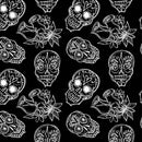 LEBKY OBRYS/ růže (DIA DE LOS MUERTOS) - Hydrofobní česaná teplákovina