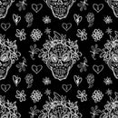 LEBKY OBRYS / věnec (DIA DE LOS MUERTOS) - Hydrofobní česaná teplákovina