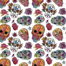 LEBKY vz. 3 / bílý (DIA DE LOS MUERTOS) - Hydrofobní česaná teplákovina