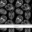 LEBKY OBRYS/ růže (DIA DE LOS MUERTOS) - Hydrofobní česaná teplákovina