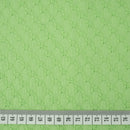 KWIATUSZKI 3D / limonkowy - dzianina wiskozowa