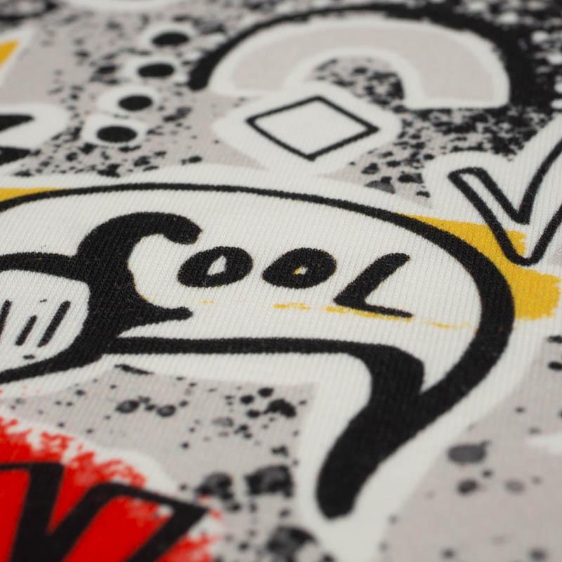 GRAFFITI / žlutá (ŠKOLNÍ KRESBY) - Hydrofobní česaná teplákovina