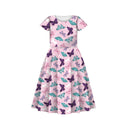 Dětské šaty "MIA" - MOTÝLI VZ. 5 / růžová (PURPUROVÍ MOTÝLI) - Sada šití