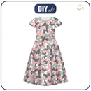 Dětské šaty "MIA" - MOTÝLI / růžoví - Sada šití