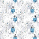 BÍLÍ MEDVĚDI V SVETRECH / bílý (OČAROVANÁ ZIMA) - Hydrofobní česaná teplákovina