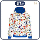 DÁMSKA MIKINA (POLA) CLASSIC S KAPUCÍ - POLNÍ KVĚTY -  teplákovina