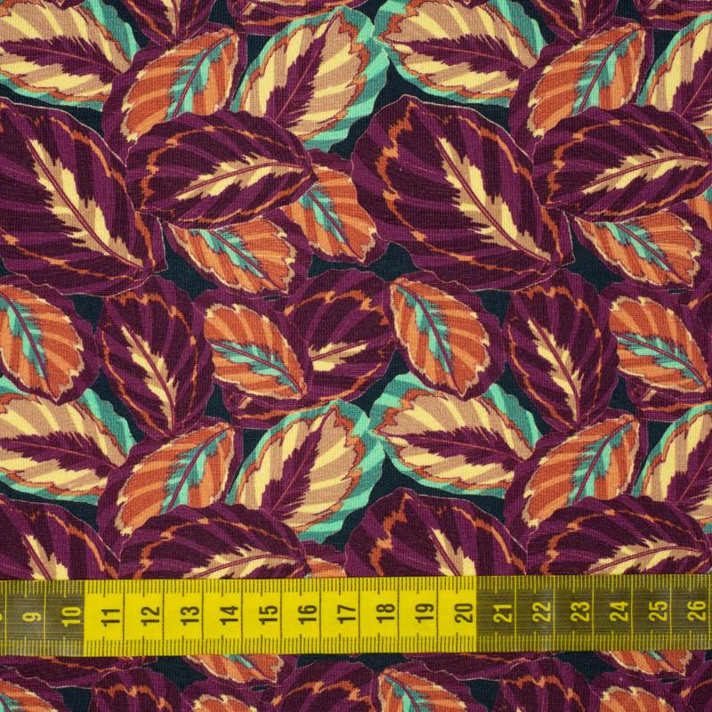 PURPUROVÉ LISTY (VINTAGE) - Hydrofobní česaná teplákovina