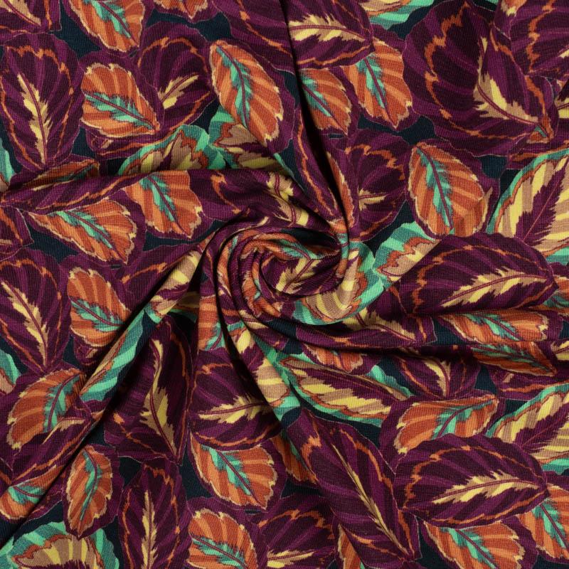 PURPUROVÉ LISTY (VINTAGE) - Hydrofobní česaná teplákovina