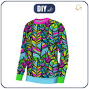 DÁMSKÁ MIKINA (HANA) BASIC - NEON LISTY - teplákovina