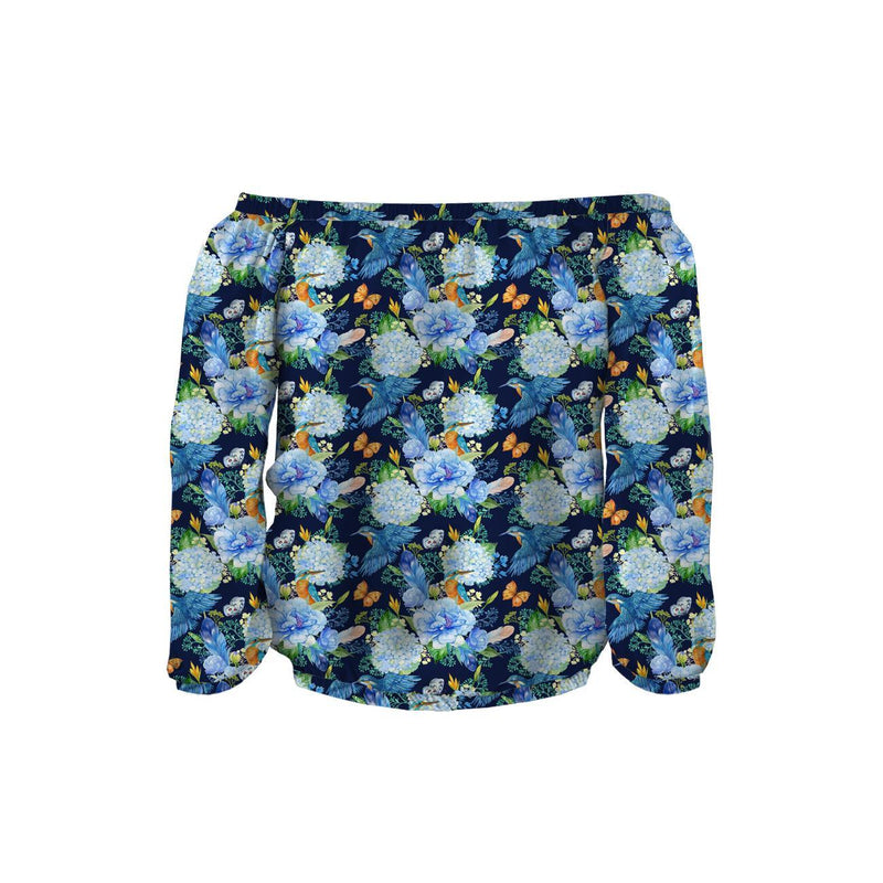 MINI LEDŇÁČEK A ŠEŘÍKY (LEDŇÁČEK NA LOUCE) / navy - Hydrofobní česaná teplákovina