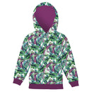 DĚTSKÁ MIKINA S KAPUCÍ (ALEX) - MINI LISTY A HMYZ VZ. 1 (TROPICKÁ PŘÍRODA) / bílý - Sada šití