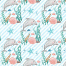 DELFÍNI / pruhy  (POHÁDKOVÝ OCEÁN) / aqua