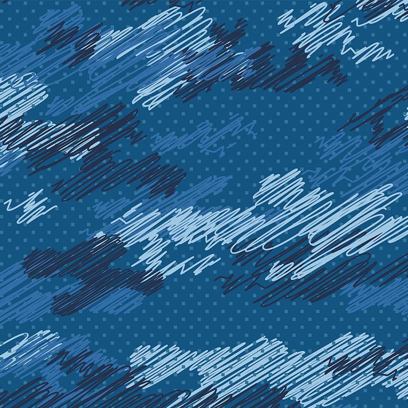 MORO - čmáranice / classic blue - Hydrofobní česaná teplákovina