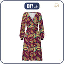 Zavinovací šaty (BIANCA) - PURPUROVÉ LISTY (VINTAGE) - Sada šití