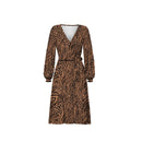 Zavinovací šaty (BIANCA) - ZVÍŘECÍ MIX / karamel - Sada šití