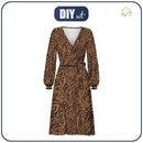 Zavinovací šaty (BIANCA) - ZVÍŘECÍ MIX / karamel - Sada šití