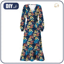 Zavinovací šaty s volánem (ABELLA) - FLORAL AUTUMN VZ. 2 - Sada šití