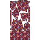 Zavinovací šaty s volánem (ABELLA) - NOČNÍ ZAHRADA / bordó - Sada šití