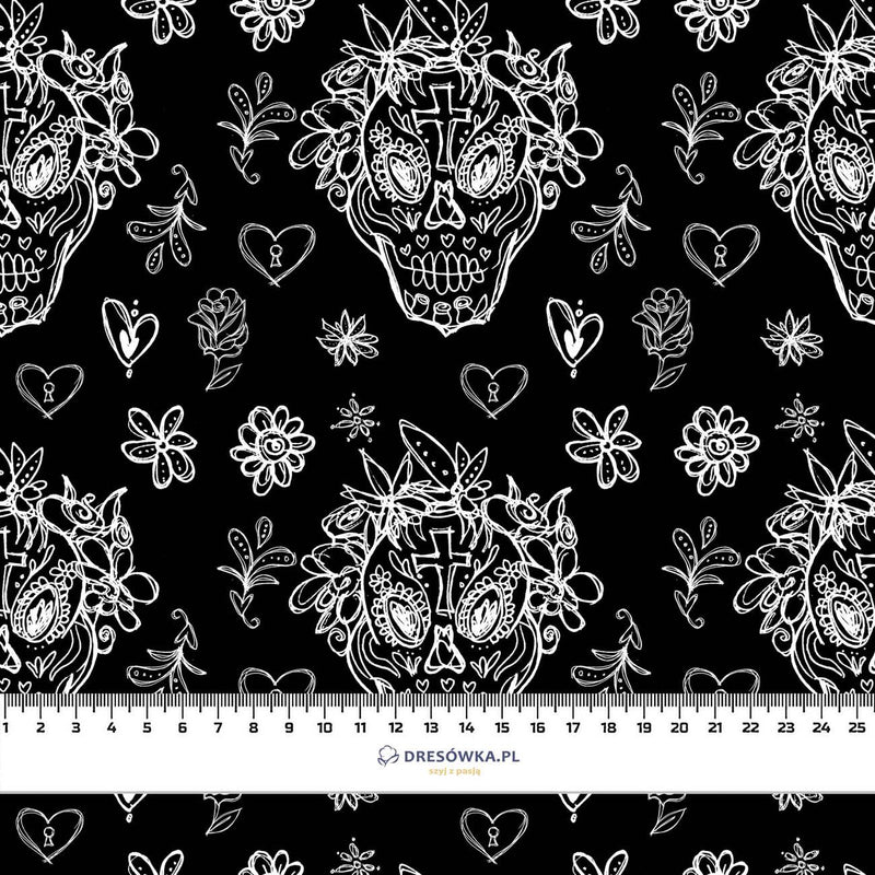 LEBKY OBRYS / věnec (DIA DE LOS MUERTOS) - Hydrofobní česaná teplákovina
