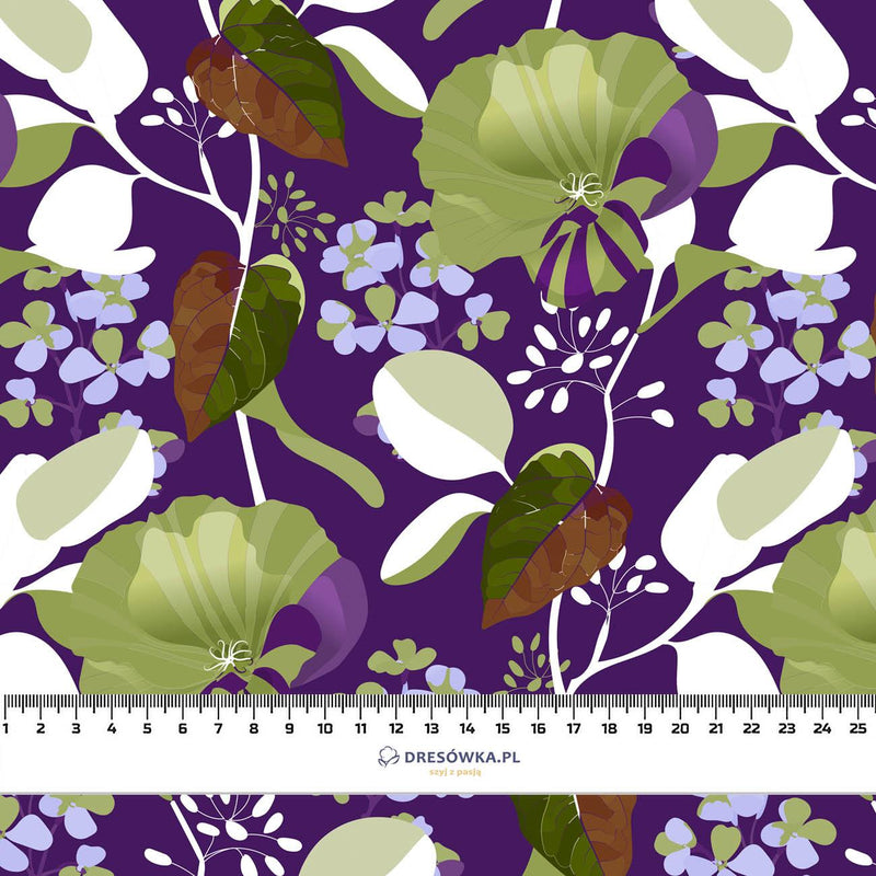 FLORAL AUTUMN VZ. 5 - Hydrofobní česaná teplákovina