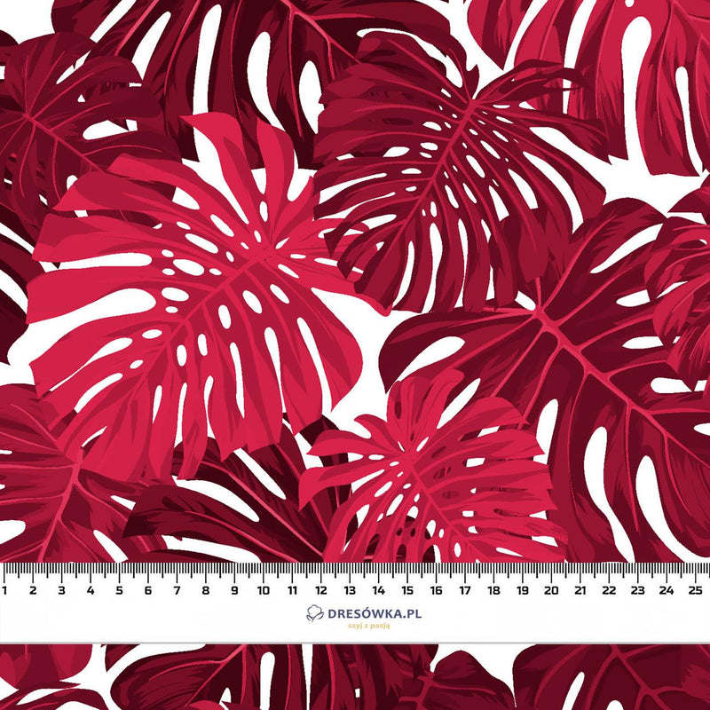 MONSTERA 2.0  / viva magenta - Hydrofobní česaná teplákovina