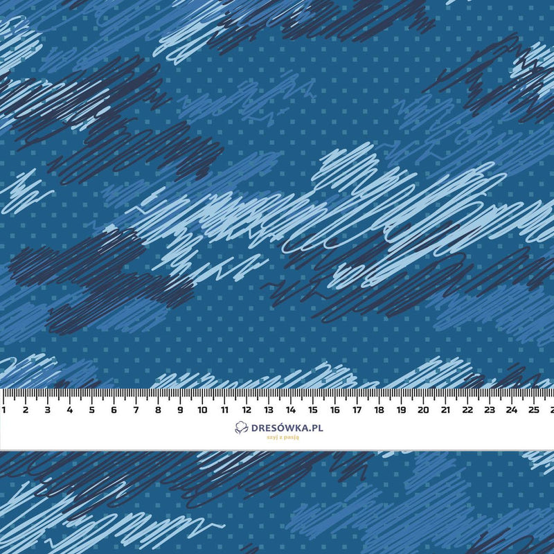 MORO - čmáranice / classic blue - Hydrofobní česaná teplákovina