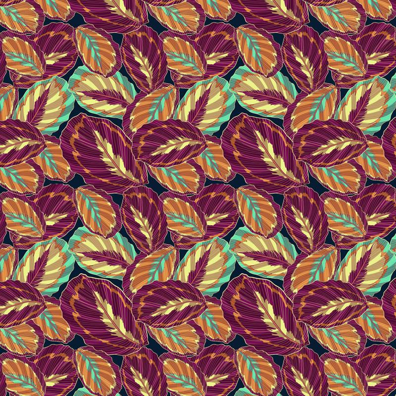 PURPUROVÉ LISTY (VINTAGE) - Hydrofobní česaná teplákovina
