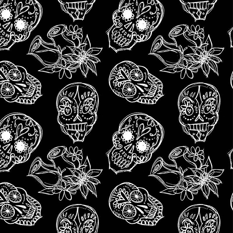 LEBKY OBRYS/ růže (DIA DE LOS MUERTOS) - Hydrofobní česaná teplákovina