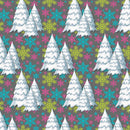 ZASNĚŽENÉ VÁNOČNÍ STROMKY(TUČŇÁCI) - Hydrofobní česaná teplákovina