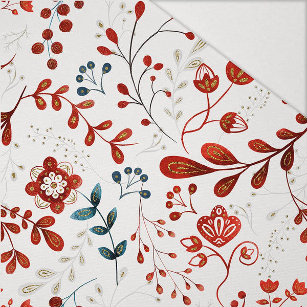 FOLK FLORAL wz. 2 (FOLK LES) - Hydrofobní česaná teplákovina