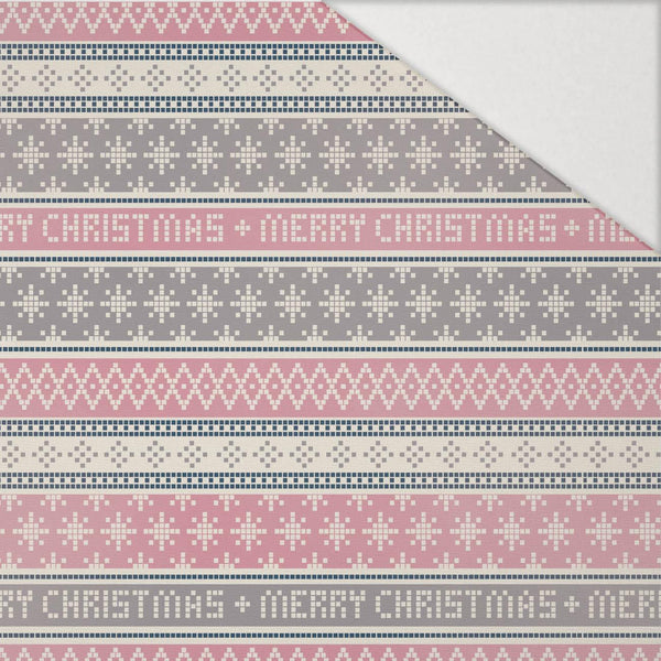 MERRY CHRISTMAS VZ. 1 (NORSKÉ VZORY) - Hydrofobní česaná teplákovina