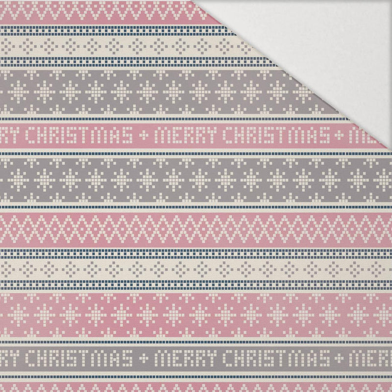 MERRY CHRISTMAS VZ. 1 (NORSKÉ VZORY) - Hydrofobní česaná teplákovina