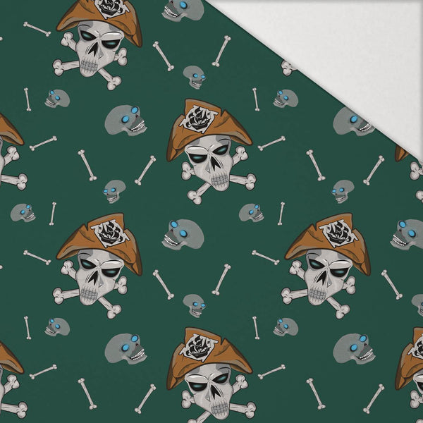 PIRATE SKULLS / BOTTLED GREEN (SCARY HALLOWEEN) - Hydrofobní česaná teplákovina