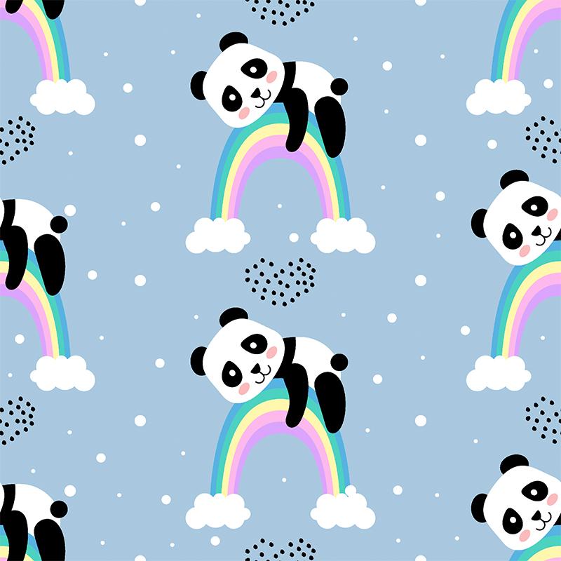PANDA NA TĘCZY - Hydrofobní česaná teplákovina