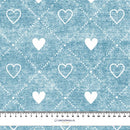 SRDÍČKA A KOSOČTVERCE / ROZŘEZANÝ JEANS (mořský)