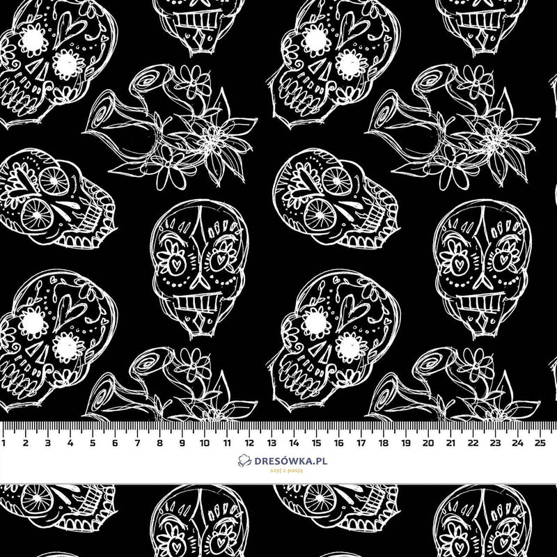LEBKY OBRYS/ růže (DIA DE LOS MUERTOS) - Hydrofobní česaná teplákovina