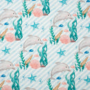 DELFÍNI / pruhy  (POHÁDKOVÝ OCEÁN) / aqua