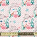 DELFÍNI / pruhy  (POHÁDKOVÝ OCEÁN) / růžová