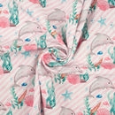 DELFÍNI / pruhy  (POHÁDKOVÝ OCEÁN) / růžová